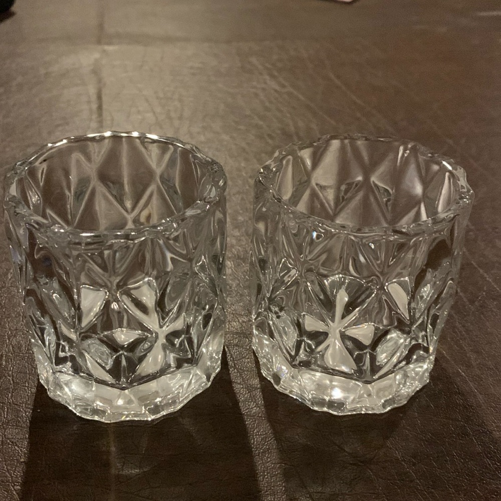 Betty crystal candle holder for tea lights  pattern set off 2